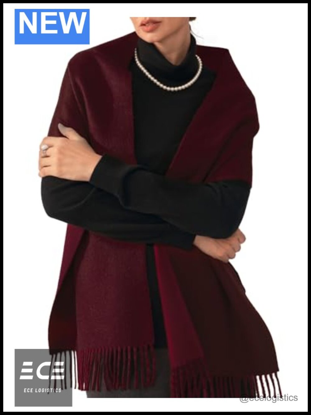 100% Pure Cashmere Woven Scarf Fringed Lightweight Wrap